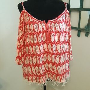 Boutique cold shoulder blouse